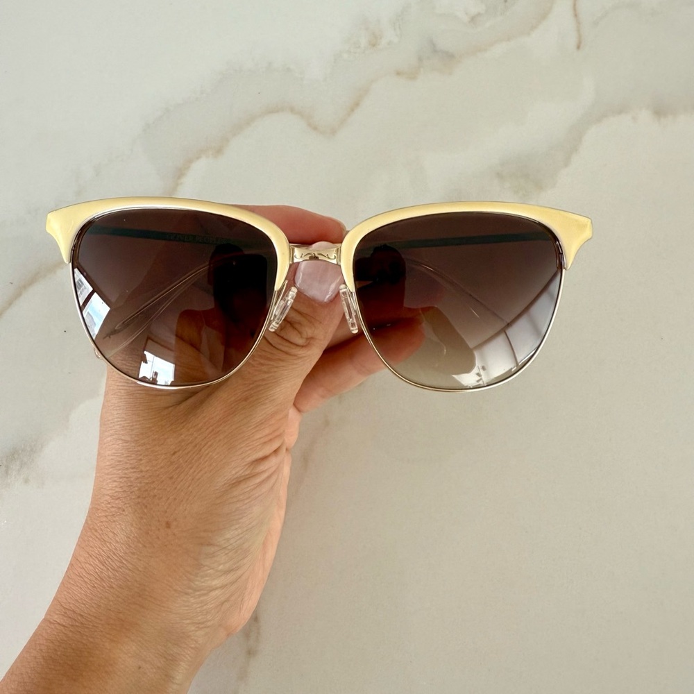Oliver Peoples Cream and Brown Sunglasses - Picture 4 of 5